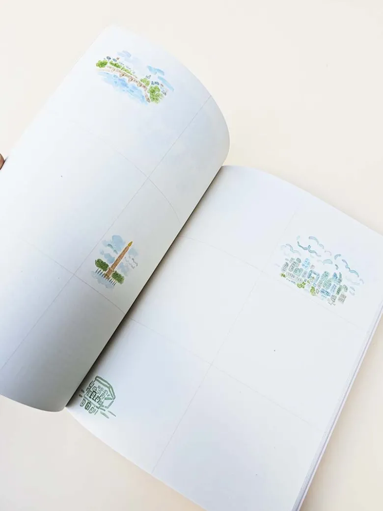 Paperways | Cuaderno de Viaje Ilustrado L'Après-midi Paris Eiffel Pink