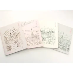 Paperways | Cuaderno de Viaje Ilustrado L'Après-midi Paris Eiffel Pink