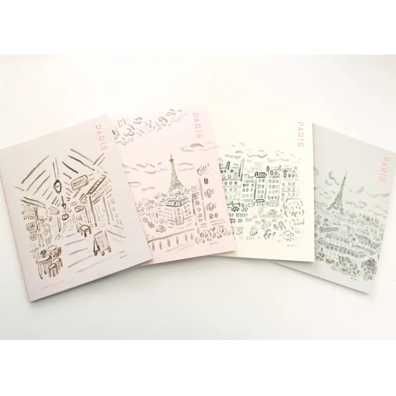 Paperways | Cuaderno de Viaje Ilustrado L'Après-midi Paris Eiffel Pink