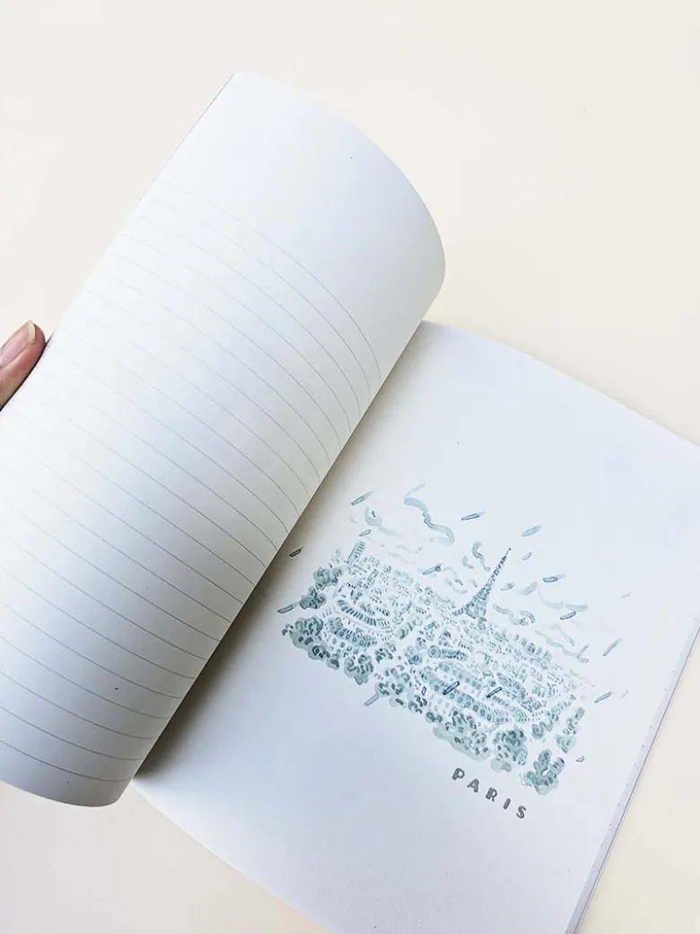 Paperways | Cuaderno de Viaje Ilustrado L'Après-midi Paris Eiffel Pink