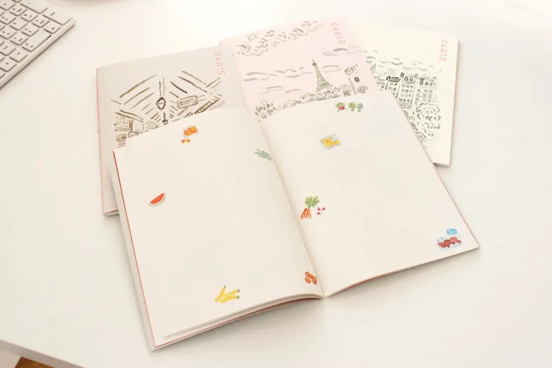 Paperways | Cuaderno de Viaje Ilustrado L'Après-midi Paris Eiffel Pink