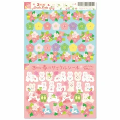 RyuRyu | Pegatinas 3 Way Circle Cherry Blossoms And Rabbit