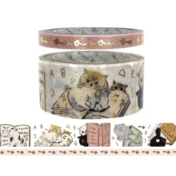 Seal-do | Kirapika My Dear Cats Cats Reading Washi Tape Set