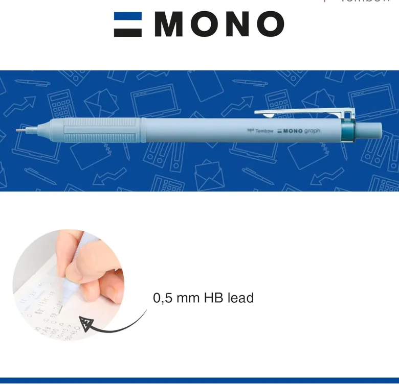 Tombow | Portaminas Mono Graph Lite 0.5 Smokey Blue