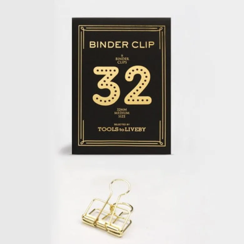 Tools To Liveby | Binder Clips Dorado (32mm)
