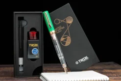 TWSBI | Set Pluma Estilográfica ECO T Royal Jade F con Tinta Midnight Blue