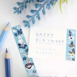 World Craft | Moomin Flower Blue Clear Tape