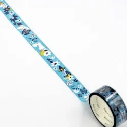 World Craft | Moomin Flower Blue Clear Tape