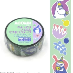 World Craft | Moomin Flower Light Green Clear Tape