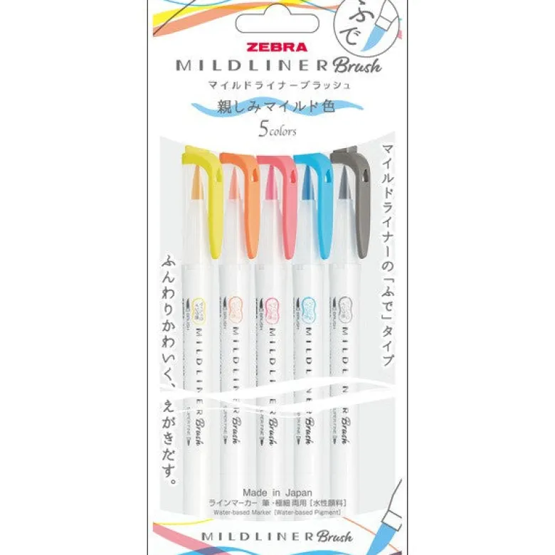 Zebra | Pack de Rotuladores Pincel Mildliner Soft (Nuevo Packaging)